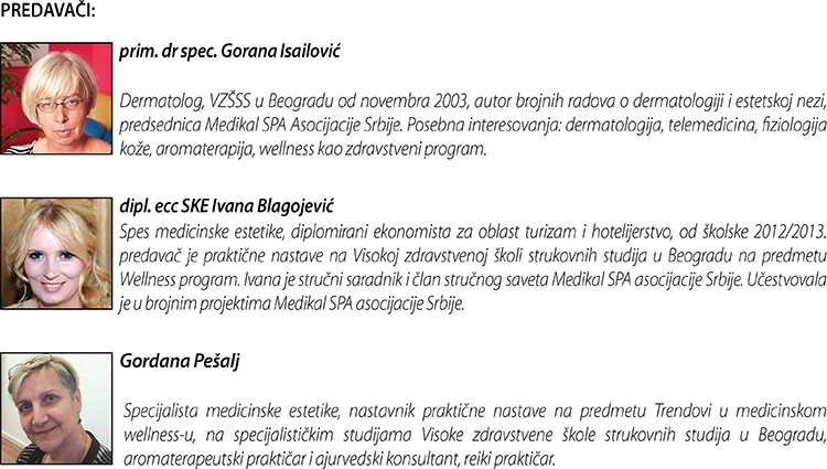 Kurs kontinuirane edukacije - 31. Sajam kozmetike - pedavači