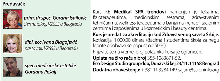 Kurs kontinuirane edukacije predavaci 31. Sajam kozmetike