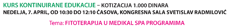 Kurs kontinuirane edukacije - tema: Fitoterapija u medikal spa programima