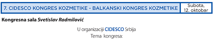 sedmi cidesco kongres kozmetike balkanski kongres kozmetike