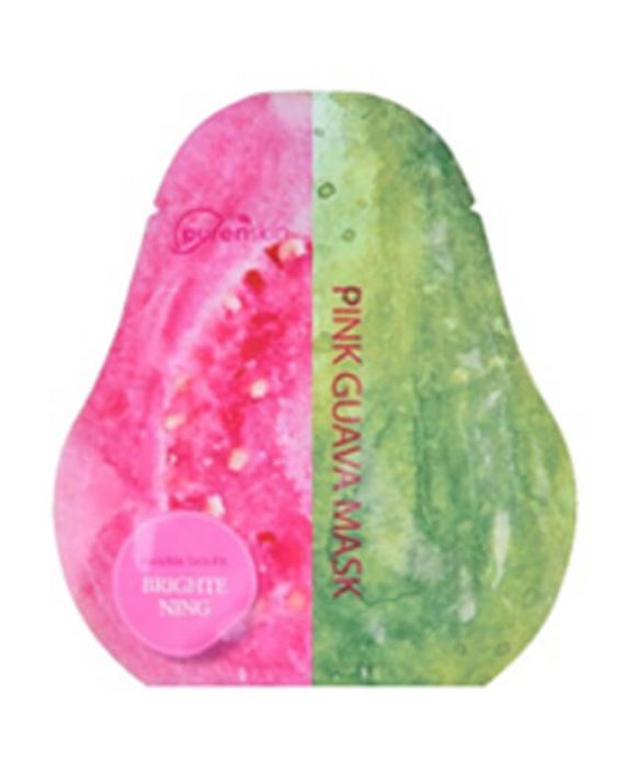 Korejska sheet maska za ujednacen i blistav ten koze lica PURENSKIN Invisible Skin Fit pink guava 23g