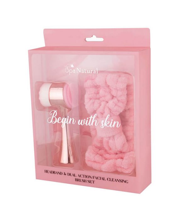 Set traka za kosu i cetka za lice SPA NATURAL Rose Gold Set traka za kosu i cetka za lice SPA NATURAL Rose Gold