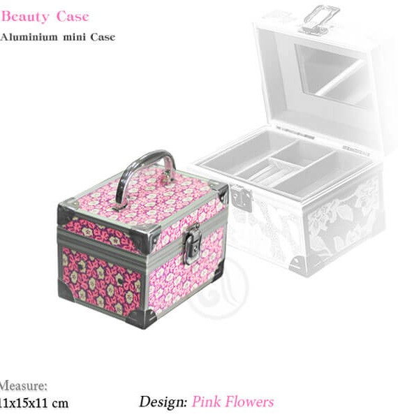 BEAUTY CASE - kozmetički kofer, roze cvetni