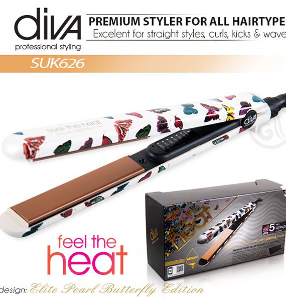 DIVA Presa za kosu Pearl White Butterfly DIVA Presa za kosu Pearl White Butterfly