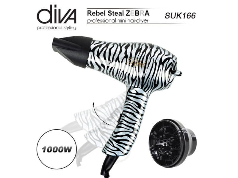 Fen za kosu DIVA Mini Rebel Steel Zebra