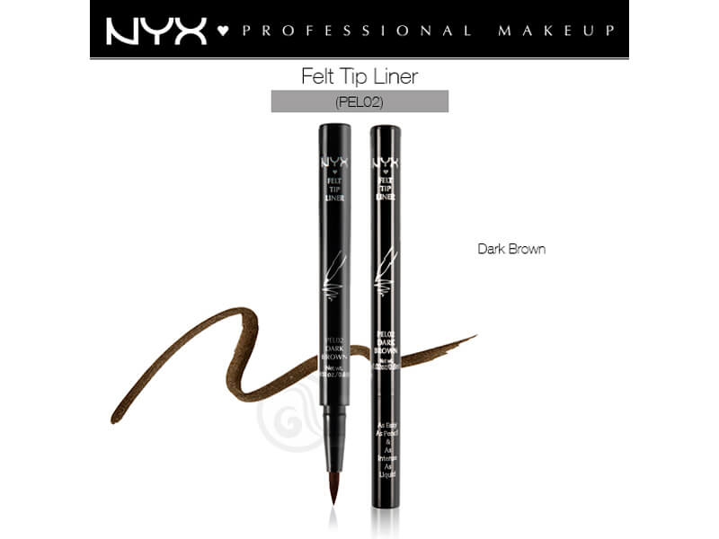 NYX Professional Makeup Ajlajner u obliku flomastera PEL02 Dark Brown